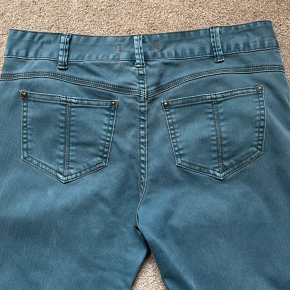 Free People Women’s 29 Faded Teal Mid-Rise Skinny Jeans - Picture 4 of 11